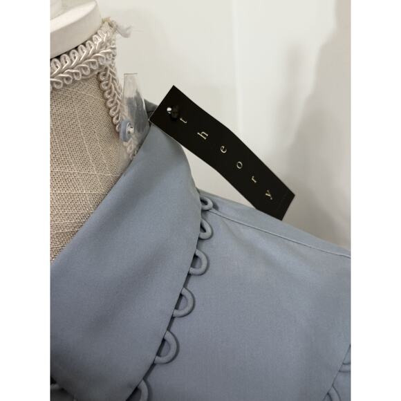 New THEORY Dress Shirt Long Sleeve Button up Marek Sky Blue Luxe Sz s NWT $230 - Picture 3 of 5